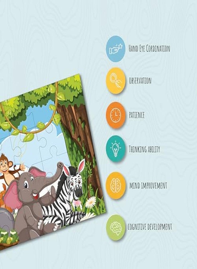 Khilonewale 8x12 Inch Jungle Animals Jigsaw Puzzle for Kids 3+ Years - Colorful Educational Animal Puzzle, Preschool Learning Toy, Toddler Floor Puzzle for Boys and Girls (Jungle Tree Pals) - Image 4